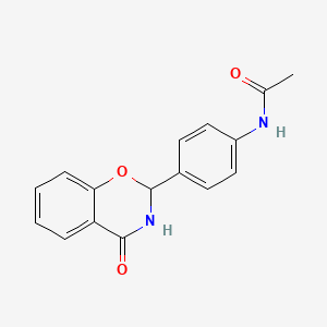 molecular formula C16H14N2O3 B1214428 N-[4-(4-oxo-2,3-dihydro-1,3-benzoxazin-2-yl)phenyl]acetamide 