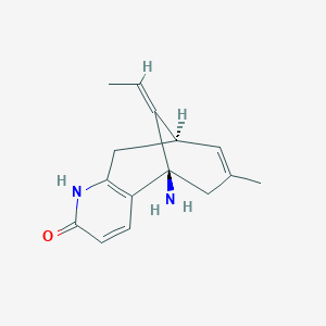 molecular formula C15H18N2O B1214430 (1R,9R,13Z)-1-Amino-13-ethylidene-11-methyl-6-azatricyclo[7.3.1.02,7]trideca-2(7),3,10-trien-5-one 
