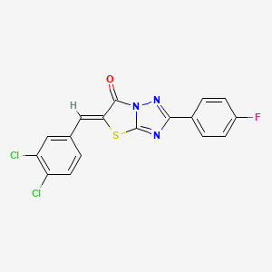 molecular formula C17H8Cl2FN3OS B12144408 (5Z)-5-(3,4-dichlorobenzylidene)-2-(4-fluorophenyl)[1,3]thiazolo[3,2-b][1,2,4]triazol-6(5H)-one 