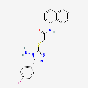molecular formula C20H16FN5OS B12144455 2-{[4-amino-5-(4-fluorophenyl)-4H-1,2,4-triazol-3-yl]sulfanyl}-N-(naphthalen-1-yl)acetamide 