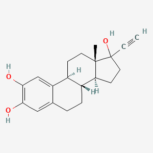 molecular formula C20H24O3 B1214454 19-Norpregna-1(10),2,4-trien-20-yne-2,3,17-triol 