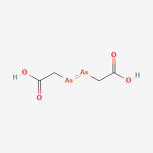 molecular formula C4H6As2O4 B1214456 Arsenoacetic acid CAS No. 544-27-4