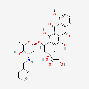 molecular formula C34H35NO11 B1214462 (9S)-7-[(2R,4S,5S,6S)-4-(benzylamino)-5-hydroxy-6-methyloxan-2-yl]oxy-6,9,11-trihydroxy-9-(2-hydroxyacetyl)-4-methoxy-8,10-dihydro-7H-tetracene-5,12-dione CAS No. 70878-56-7