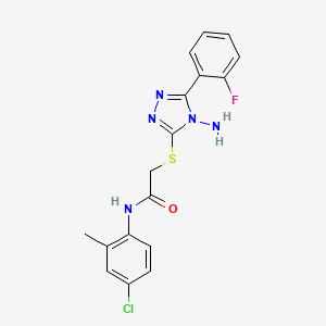 molecular formula C17H15ClFN5OS B12144648 2-[4-amino-5-(2-fluorophenyl)(1,2,4-triazol-3-ylthio)]-N-(4-chloro-2-methylphe nyl)acetamide 