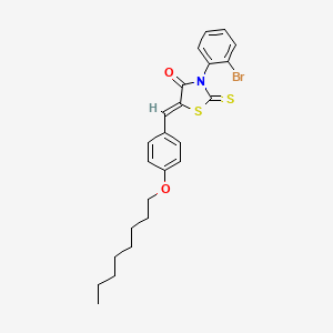 molecular formula C24H26BrNO2S2 B12144694 (5Z)-3-(2-bromophenyl)-5-[4-(octyloxy)benzylidene]-2-thioxo-1,3-thiazolidin-4-one 