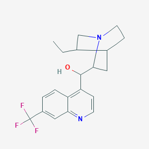 molecular formula C20H23F3N2O B1214470 (5-Ethyl-1-azabicyclo[2.2.2]octan-2-yl)-[7-(trifluoromethyl)quinolin-4-yl]methanol CAS No. 38199-17-6