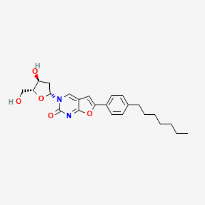 molecular formula C24H30N2O5 B1214472 6-(4-heptylphenyl)-3-[(2R,4S,5R)-4-hydroxy-5-(hydroxymethyl)tetrahydrofuran-2-yl]furo[2,3-d]pyrimidin-2-one 