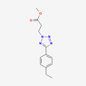 molecular formula C13H16N4O2 B1214482 3-[5-(4-Ethylphenyl)-2-tetrazolyl]propanoic acid methyl ester 