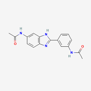 molecular formula C17H16N4O2 B1214483 N-[2-(3-acetamidophenyl)-3H-benzimidazol-5-yl]acetamide 