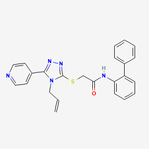 molecular formula C24H21N5OS B12144857 N-(biphenyl-2-yl)-2-{[4-(prop-2-en-1-yl)-5-(pyridin-4-yl)-4H-1,2,4-triazol-3-yl]sulfanyl}acetamide 