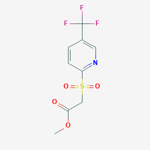 molecular formula C9H8F3NO4S B121450 Methyl 2-{[5-(trifluoromethyl)-2-pyridyl]sulfonyl}acetate CAS No. 142274-37-1