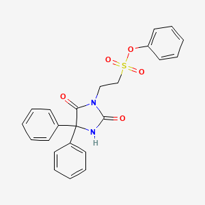 molecular formula C23H20N2O5S B12145000 Phenyl 2-(2,5-dioxo-4,4-diphenylimidazolidin-1-yl)ethanesulfonate 