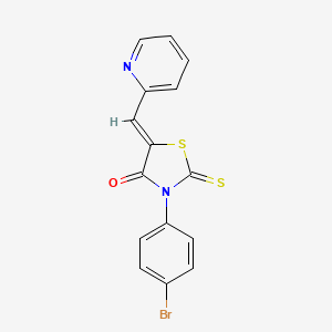 molecular formula C15H9BrN2OS2 B12145013 3-(4-Bromophenyl)-5-(2-pyridylmethylene)-2-thioxo-1,3-thiazolidin-4-one 