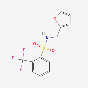 molecular formula C12H10F3NO3S B12145132 (2-Furylmethyl){[2-(trifluoromethyl)phenyl]sulfonyl}amine 