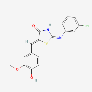 molecular formula C17H13ClN2O3S B12145135 (5Z)-2-[(3-chlorophenyl)amino]-5-(4-hydroxy-3-methoxybenzylidene)-1,3-thiazol-4(5H)-one 