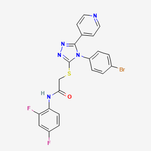 molecular formula C21H14BrF2N5OS B12145190 2-{[4-(4-bromophenyl)-5-(pyridin-4-yl)-4H-1,2,4-triazol-3-yl]sulfanyl}-N-(2,4-difluorophenyl)acetamide 