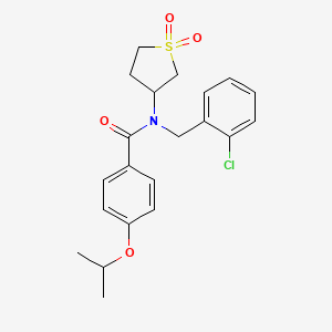 molecular formula C21H24ClNO4S B12145191 N-(2-chlorobenzyl)-N-(1,1-dioxidotetrahydrothiophen-3-yl)-4-(propan-2-yloxy)benzamide 