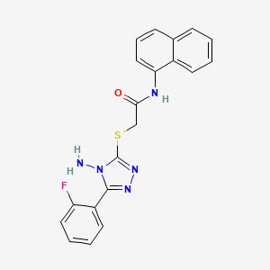 molecular formula C20H16FN5OS B12145261 2-[4-amino-5-(2-fluorophenyl)(1,2,4-triazol-3-ylthio)]-N-naphthylacetamide 