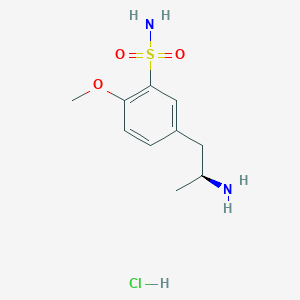 molecular formula C10H17ClN2O3S B121453 5-[(2S)-2-Aminopropyl]-2-methoxybenzenesulfonamide;hydrochloride CAS No. 112101-77-6