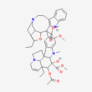 molecular formula C46H56N4O9 B1214533 Catharanthamine CAS No. 78779-58-5