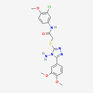 molecular formula C19H20ClN5O4S B12145338 2-[4-amino-5-(3,4-dimethoxyphenyl)(1,2,4-triazol-3-ylthio)]-N-(3-chloro-4-meth oxyphenyl)acetamide 