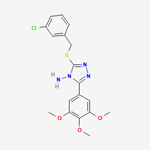 molecular formula C18H19ClN4O3S B12145449 3-[(3-chlorobenzyl)sulfanyl]-5-(3,4,5-trimethoxyphenyl)-4H-1,2,4-triazol-4-amine 