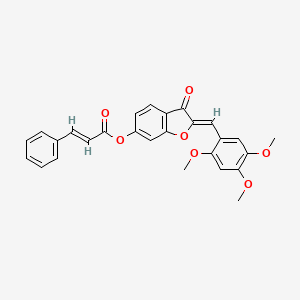 molecular formula C27H22O7 B12145459 (2Z)-3-oxo-2-(2,4,5-trimethoxybenzylidene)-2,3-dihydro-1-benzofuran-6-yl (2E)-3-phenylprop-2-enoate 