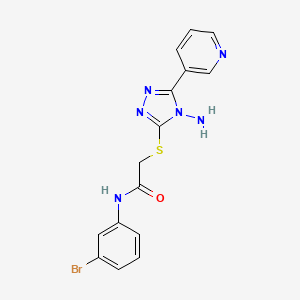molecular formula C15H13BrN6OS B12145471 2-(4-amino-5-(3-pyridyl)(1,2,4-triazol-3-ylthio))-N-(3-bromophenyl)acetamide 