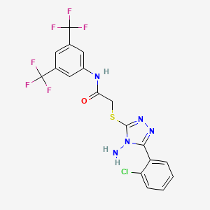 molecular formula C18H12ClF6N5OS B12145486 C18H12ClF6N5OS 