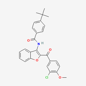 molecular formula C27H24ClNO4 B12145491 4-tert-butyl-N-{2-[(3-chloro-4-methoxyphenyl)carbonyl]-1-benzofuran-3-yl}benzamide 