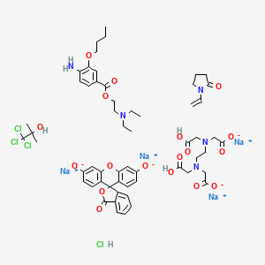 Benoxinate mixture with chlorbutanol, ethylenediamine tetraacetic acid, sodium fluorescein and povidone