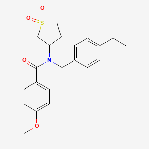 molecular formula C21H25NO4S B12145588 N-(1,1-dioxidotetrahydrothiophen-3-yl)-N-(4-ethylbenzyl)-4-methoxybenzamide 