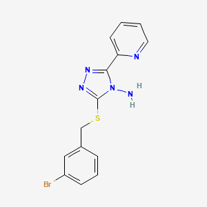 molecular formula C14H12BrN5S B12145646 3-[(3-Bromophenyl)methylthio]-5-(2-pyridyl)-1,2,4-triazole-4-ylamine 