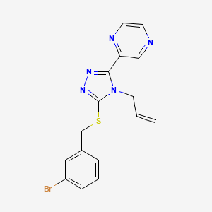 molecular formula C16H14BrN5S B12145651 3-[(3-Bromophenyl)methylthio]-4-prop-2-enyl-5-pyrazin-2-yl-1,2,4-triazole 