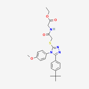 molecular formula C25H30N4O4S B12145698 ethyl N-({[5-(4-tert-butylphenyl)-4-(4-methoxyphenyl)-4H-1,2,4-triazol-3-yl]sulfanyl}acetyl)glycinate 