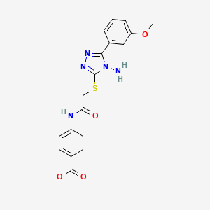 molecular formula C19H19N5O4S B12145709 methyl 4-[({[4-amino-5-(3-methoxyphenyl)-4H-1,2,4-triazol-3-yl]sulfanyl}acetyl)amino]benzoate 