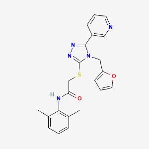 molecular formula C22H21N5O2S B12145744 N-(2,6-dimethylphenyl)-2-{[4-(furan-2-ylmethyl)-5-(pyridin-3-yl)-4H-1,2,4-triazol-3-yl]sulfanyl}acetamide 