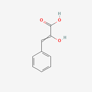 molecular formula C9H8O3 B1214583 2-hydroxy-3-phenylprop-2-enoic acid 