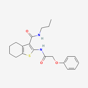 molecular formula C20H24N2O3S B12145996 2-(2-phenoxyacetamido)-N-propyl-4,5,6,7-tetrahydro-1-benzothiophene-3-carboxamide 