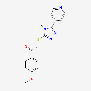 molecular formula C17H16N4O2S B12146013 1-(4-methoxyphenyl)-2-{[4-methyl-5-(pyridin-4-yl)-4H-1,2,4-triazol-3-yl]sulfanyl}ethanone 