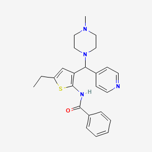 molecular formula C24H28N4OS B12146082 N-{5-ethyl-3-[(4-methyl-1-piperazinyl)(4-pyridinyl)methyl]-2-thienyl}benzamide CAS No. 6911-56-4