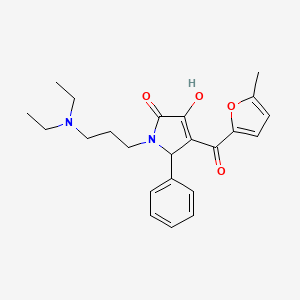 molecular formula C23H28N2O4 B12146089 1-[3-(Diethylamino)propyl]-3-hydroxy-4-[(5-methyl(2-furyl))carbonyl]-5-phenyl-3-pyrrolin-2-one 