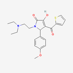 molecular formula C22H26N2O4S B12146090 1-[2-(Diethylamino)ethyl]-3-hydroxy-5-(4-methoxyphenyl)-4-(2-thienylcarbonyl)-3-pyrrolin-2-one 