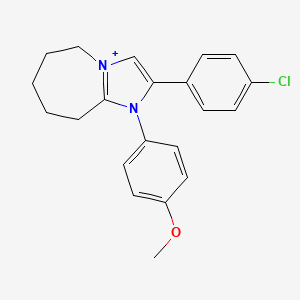 2-(4-chlorophenyl)-1-(4-methoxyphenyl)-6,7,8,9-tetrahydro-5H-imidazo[1,2-a]azepin-4-ium