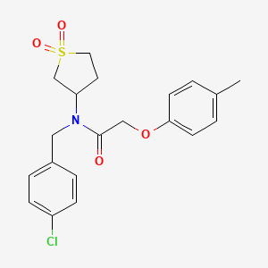 molecular formula C20H22ClNO4S B12146156 N-(4-chlorobenzyl)-N-(1,1-dioxidotetrahydrothiophen-3-yl)-2-(4-methylphenoxy)acetamide 