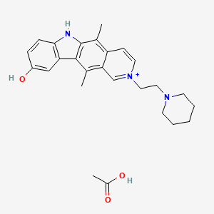 5,11-dimethyl-2-(2-(1-piperidinyl)ethyl)-6H-25-pyrido[4,3-b]carbazol-9-ol acetate