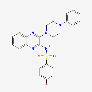 molecular formula C24H22FN5O2S B12146173 4-Fluoro-N-[3-(4-phenyl-piperazin-1-yl)-quinoxalin-2-yl]-benzenesulfonamide 