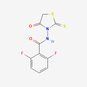molecular formula C10H6F2N2O2S2 B12146256 2,6-difluoro-N-(4-oxo-2-sulfanylidene-1,3-thiazolidin-3-yl)benzamide 
