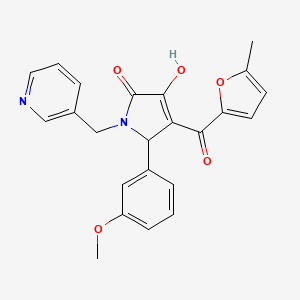 molecular formula C23H20N2O5 B12146306 3-hydroxy-5-(3-methoxyphenyl)-4-(5-methylfuran-2-carbonyl)-1-[(pyridin-3-yl)methyl]-2,5-dihydro-1H-pyrrol-2-one 