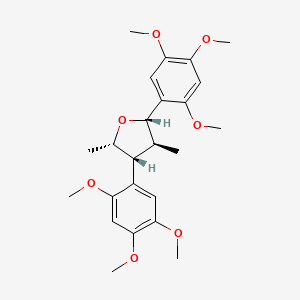 molecular formula C24H32O7 B1214631 2,4-Dimethyl-3,5-bis(2,4,5-trimethoxyphenyl)oxolane 